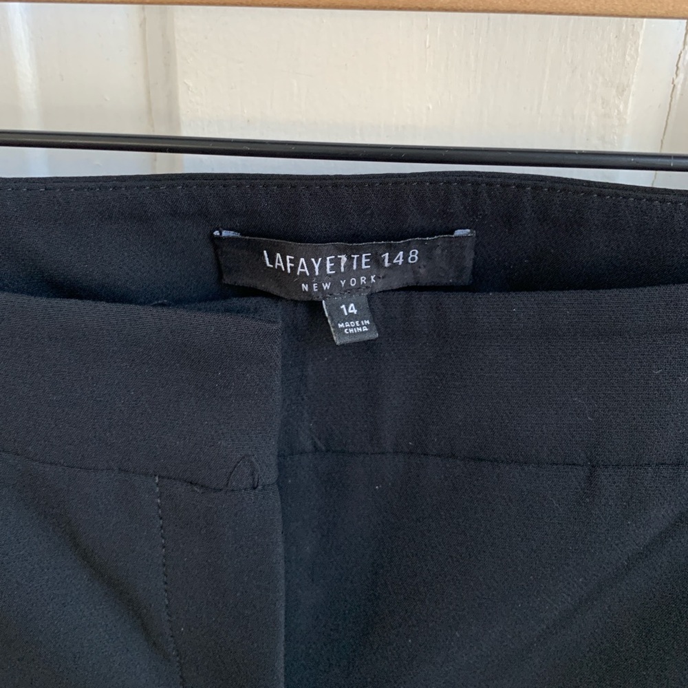 Lafayette 148 Pleated Trousers Black Size 14 - Picture 2 of 7
